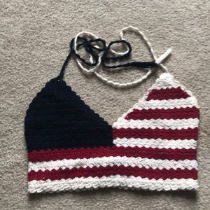 american flag crochet halter